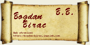 Bogdan Birač vizit kartica